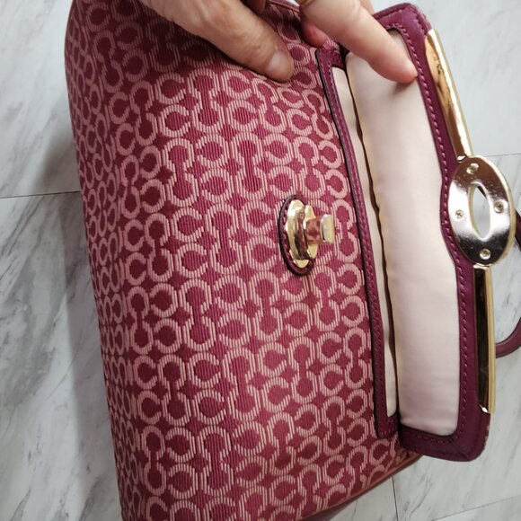 Coach Madison Madeline Op Art Needle Point Satchel Handbag Purse - Picture 13 of 16